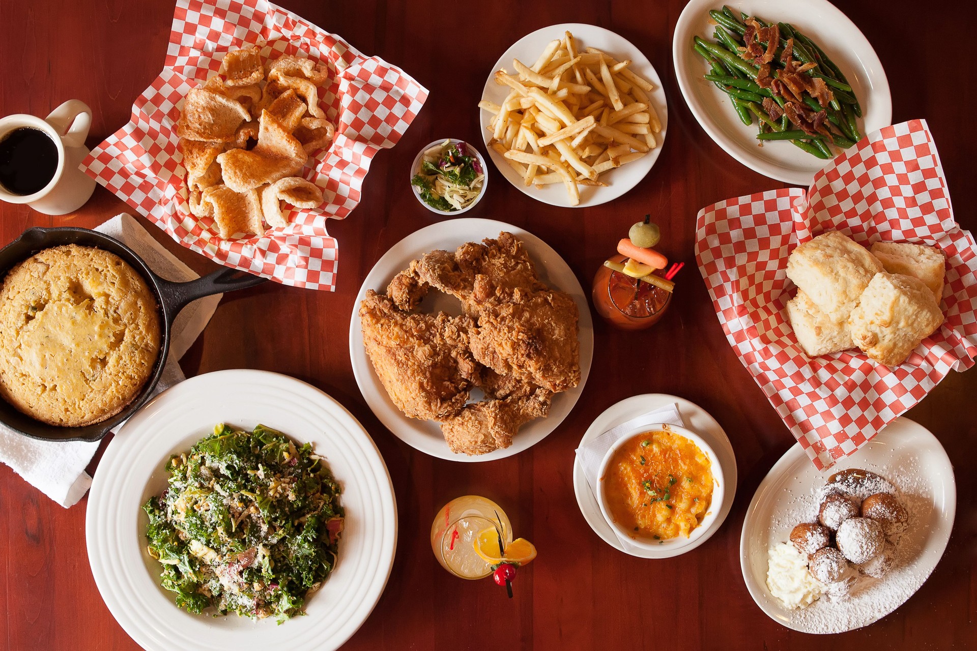 Southern Comfort Food Restaurant Dinner Spread